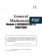 General Mathematics: Module 1: Introduction To Functions