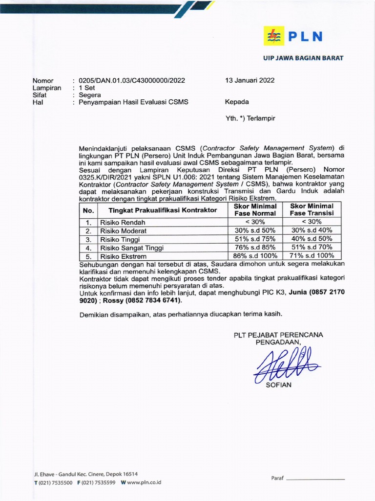 Hasil Evaluasi CSMS PLN 2022 | PDF