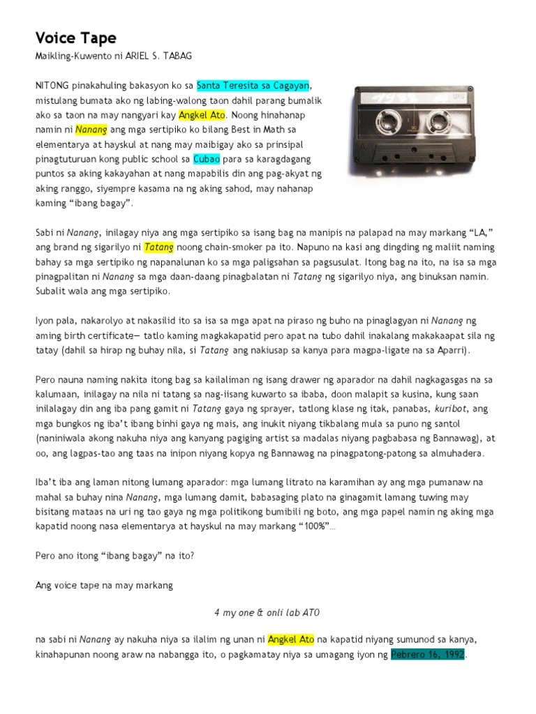 Voice Tape Ariel S. Tabag PDF