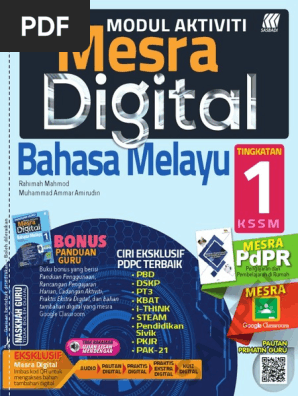 Modul Aktiviti Mesra Digital Bahasa Melayu Naskhah Guru Tingkatan 1 Kssm Pdf