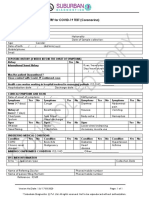 TRF For COVID-19 TEST (Coronavirus) : History Yes No