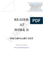 Reader at Work II Vocabulary List Dictionary of Reader at Work II PDF Free