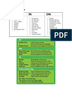 Prepositions of Time - Adverbs of Frequency