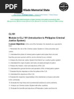 Carlos Hilado Memorial State College: CL101 Module in CLJ 101 (Introduction To Philippine Criminal Justice System)