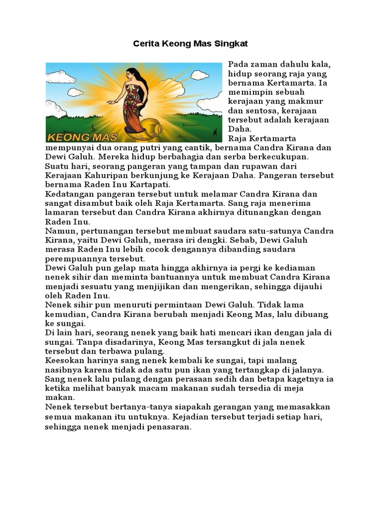 Cerita Keong Mas Singkat | PDF