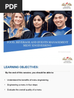 Food, Beverage and Events Management Menu Engineering: WWW - Cesarritzcolleges.Edu