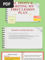 Activity 4: Writing My First Lesson Plan: Here Starts The Lesson!