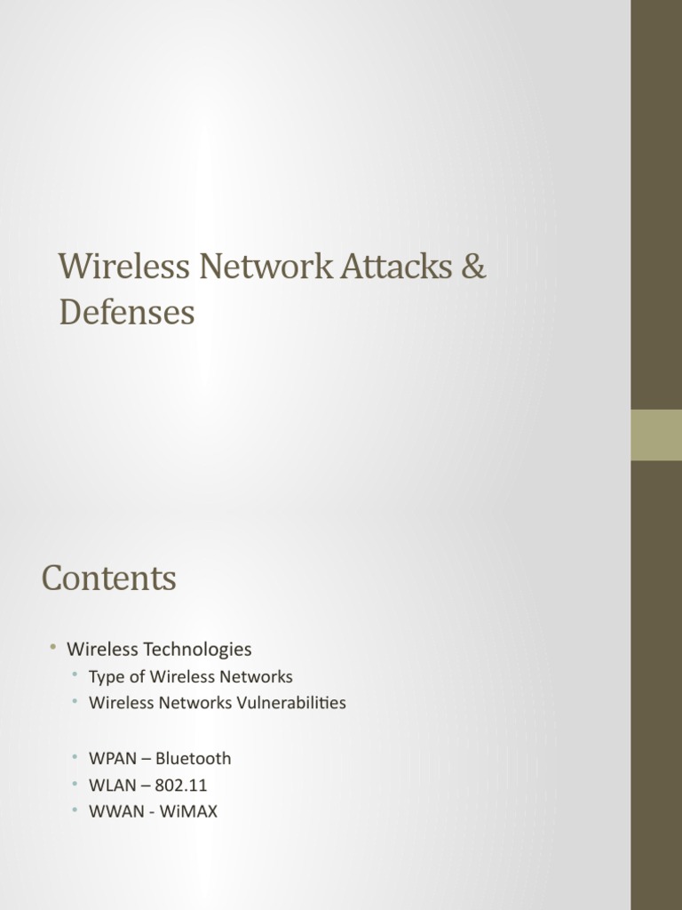NetSec-Wireless Network Attacks & Defences | PDF | Ieee 802.11 ...