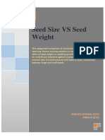 Seed Size VS Seed Weight: Bs Botany (7 Semester)