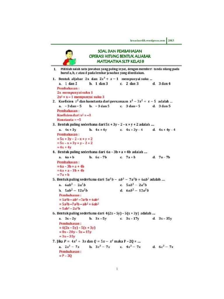 Optimalkan Pemfaktoran Aljabar Pdf