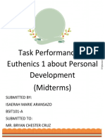 Task Performance in Euthenics 1 (Midterms)