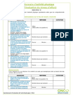 Questionnaire D'activité Physique (Grille D'évaluation Du Niveau D'effort)