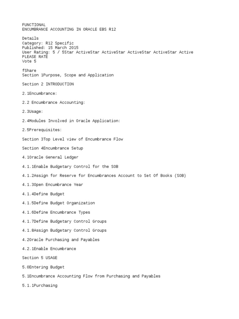 Encumbrance Accounting in Oracle EBS R12 | PDF | Accounts Payable | Receipt
