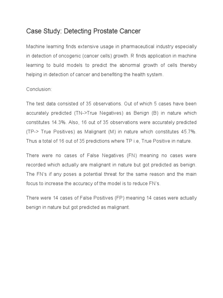Prostate Cancer Detection Using Machine Learning | PDF
