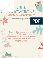 GREEK ARCHITECTURAL INNOVATIONS