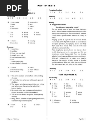 27 Right on 4 Tests KEY
