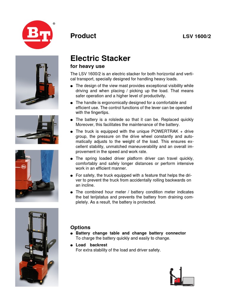 LSV 1600/2 Electric Stacker Overview | PDF | Truck | Vehicles