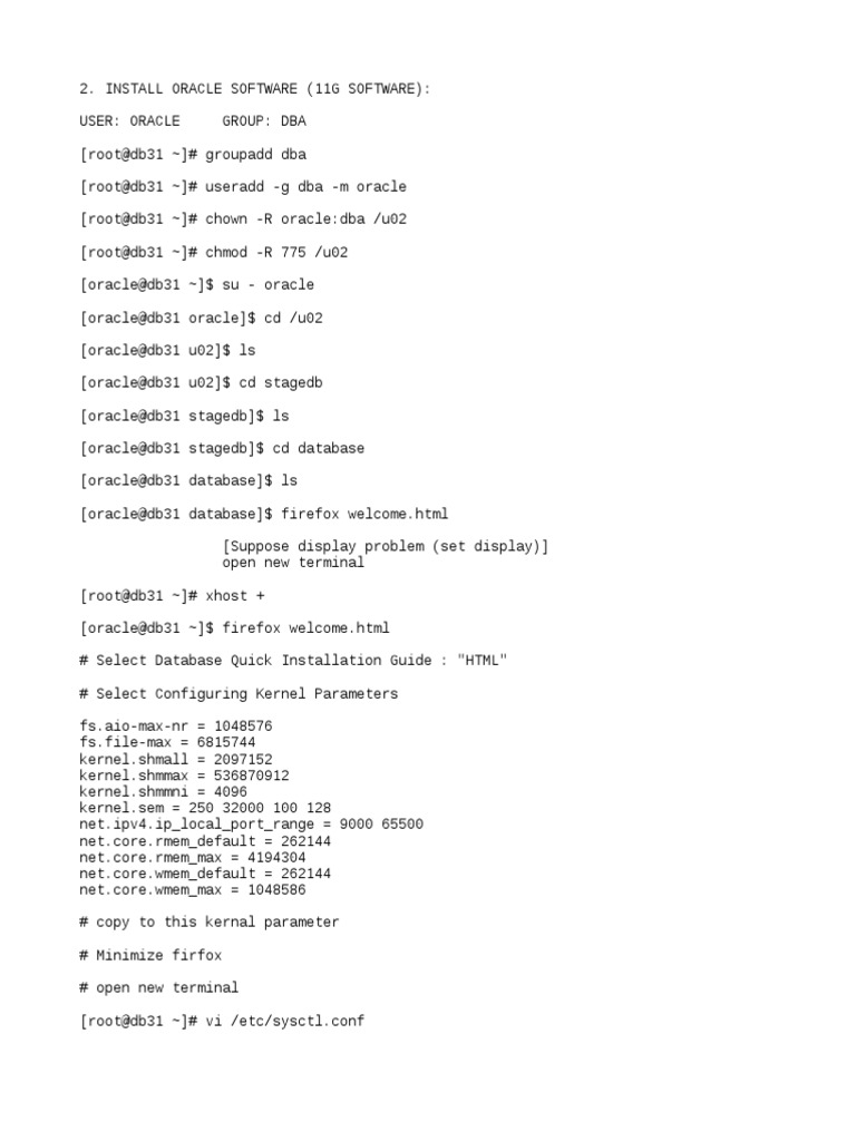 Oracle 11g Software Installation Guide | PDF