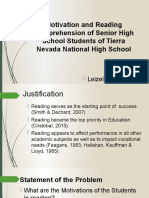 Motivation and Reading Comprehension of Senior High School Students of Tierra Nevada National High School