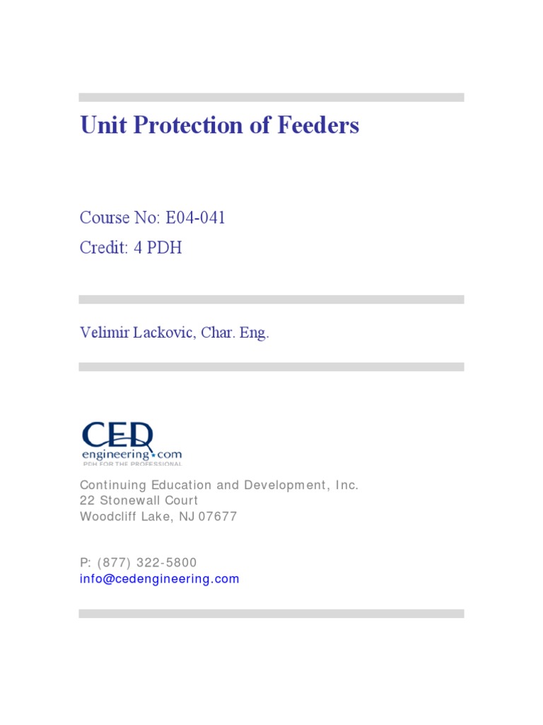Unit Protection of Feeders-R1 | PDF | Transformer | Relay