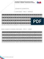 Gabaritos Definitivos Xxxiii Exame de Ordem Unificado - Tipo 1 - Branco