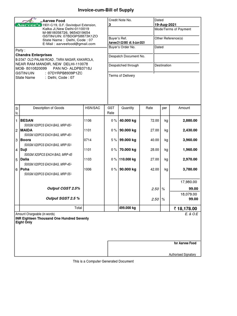Invoice for Chandra Enterprises | PDF | Taxes | Bharatiya Janata Party