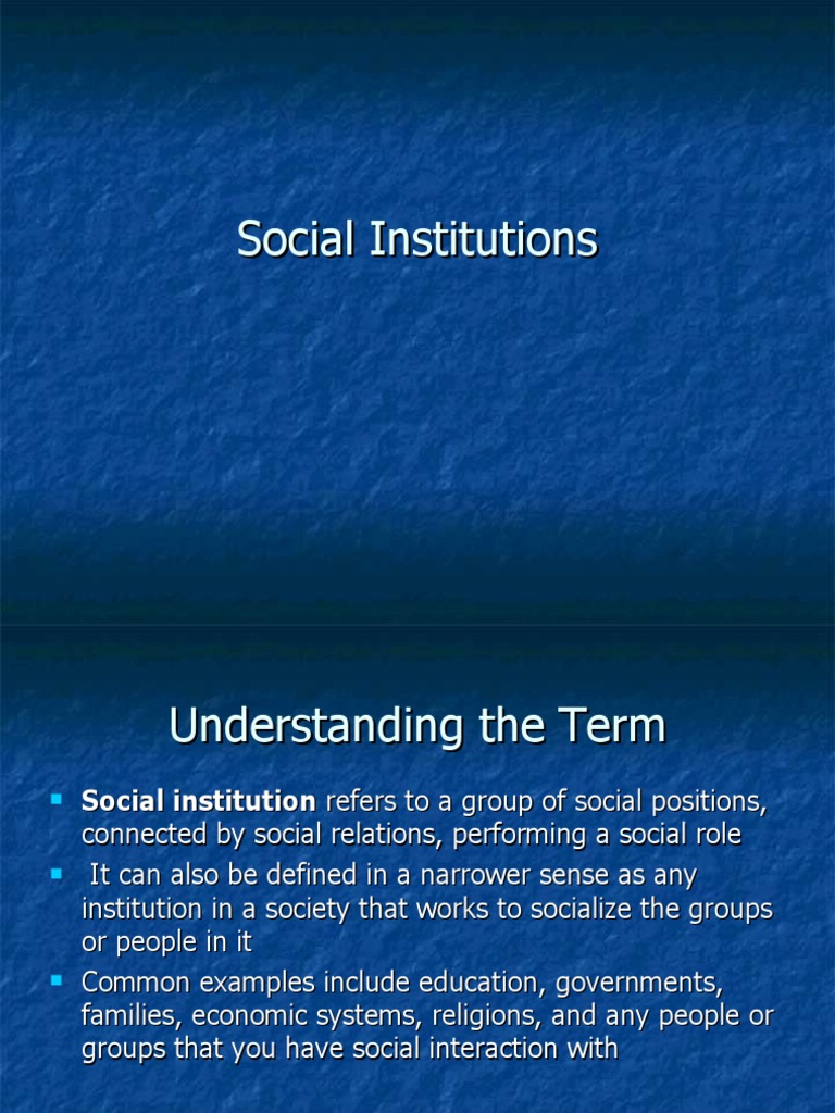 Social Institutions PDF