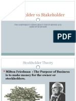 Stockholder Vs Stakeholder: Two Different Views About The Purpose and Aims of Business