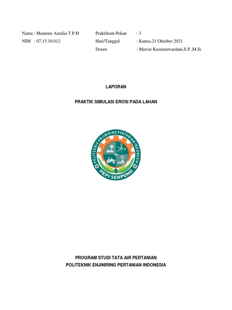 Laporan Praktikum Konservasi Tanah Dan Air Maurene Amalia Tap PDF