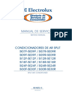 Manual de Servicos Condicionadores de Ar Split Si07 Se07 Si0 Se09 Si12 Se12 Si18 Se18 Si24 Se24 Si30 Se30 Fr