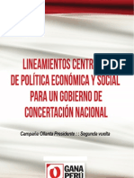 Lineamientos Centrales de Política Económica y Social para un Gobierno de Concertación Nacional