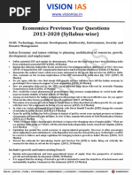 4f6b4 Economics Previous Year Questions Syllabus Wise 2013 2020