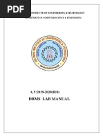 Dbms Lab Manual II Cse II Sem