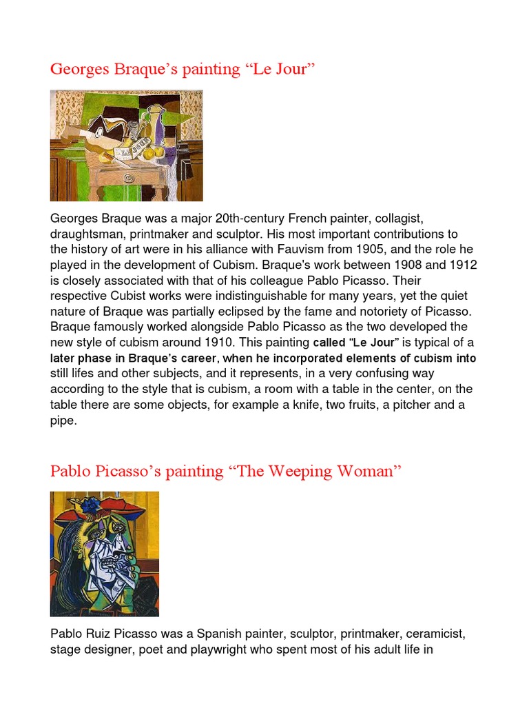 Description of The Paintings PDF