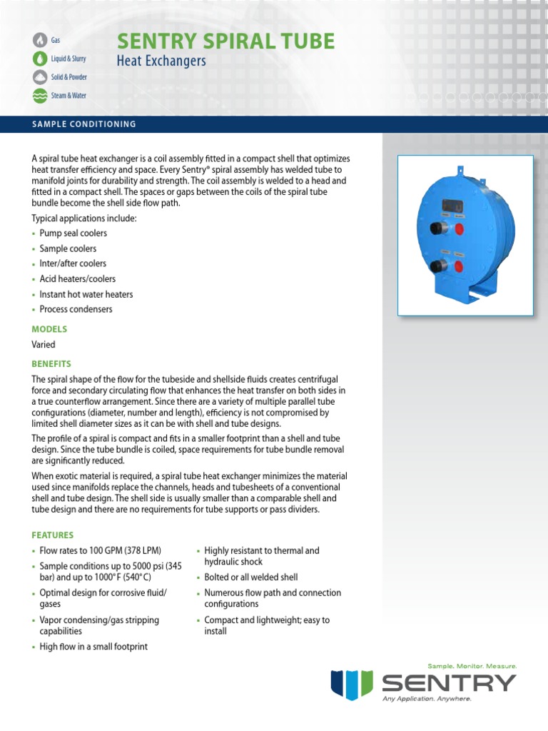 Sentry - Spiral Tube Heat Exchangers - 2016 | PDF | Heat Exchanger ...