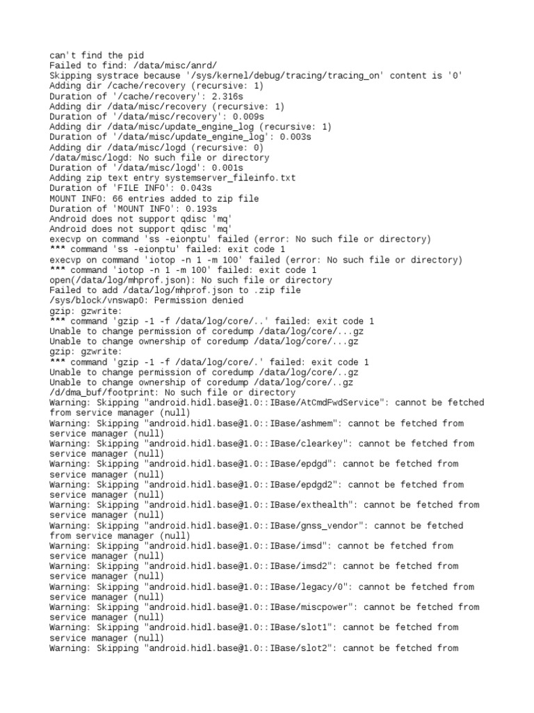 Bugreport Generation Summary | PDF | Zip (File Format) | Software ...