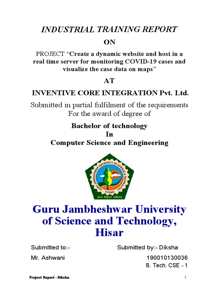 Project Report Btech | PDF | Websites | Java Script