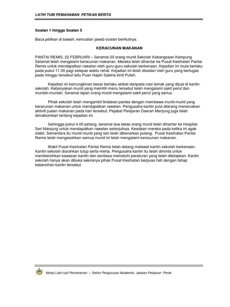 PETIKAN BERITA UPSR PETIKAN BERITA UPSR