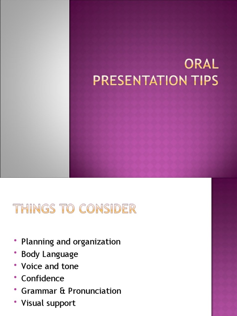 Oral Presentation Tips PDF