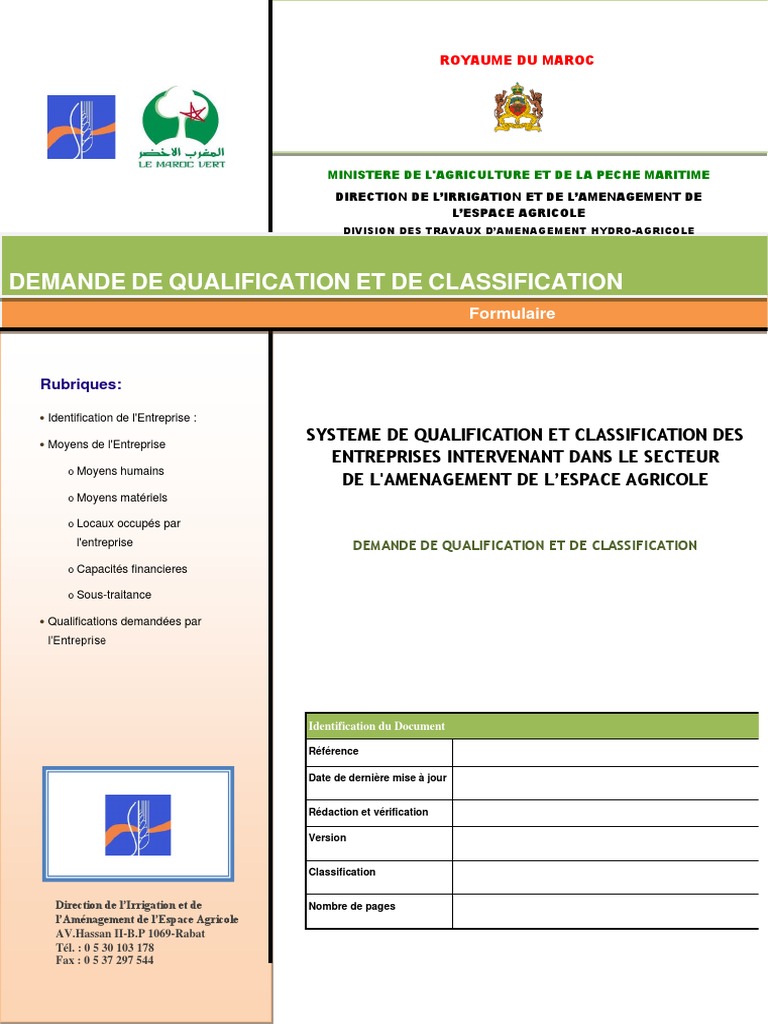 Formulure de Demande de Qualification Et Classification | PDF