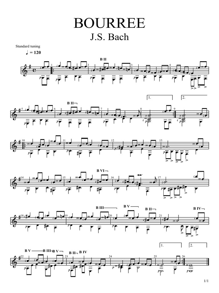 Bourrée from J.S. Bach's Cantata | PDF | Baroque Music | Christian Music