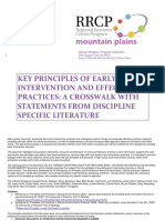 Key Principles of Early Intervention and Effective Practices: A Crosswalk With Statements From Discipline Specific Literature