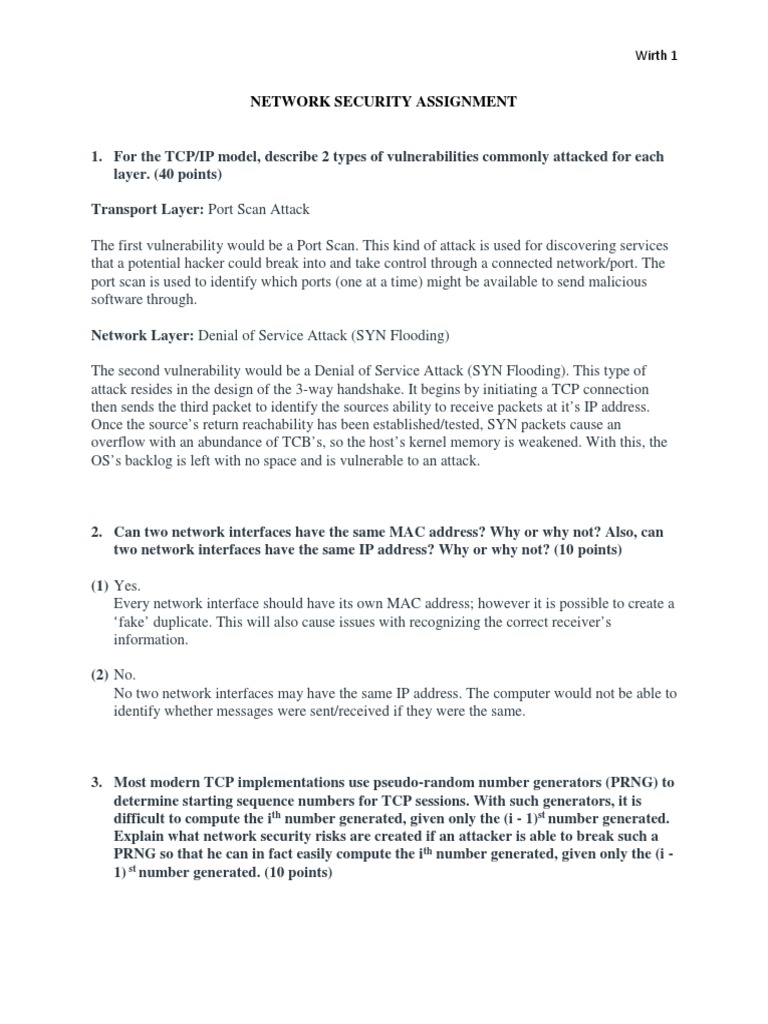 TCP/IP Network Security Vulnerabilities | PDF | Transmission Control ...