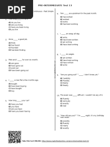 Pre Intermediate Test 13