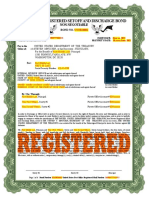 Private Registered Setoff and Discharge Bond: Non-Negotiable