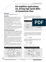 Fully Differential Amplifiers Applications: Line Termination, Driving High-Speed Adcs, and Differential Transmission Lines