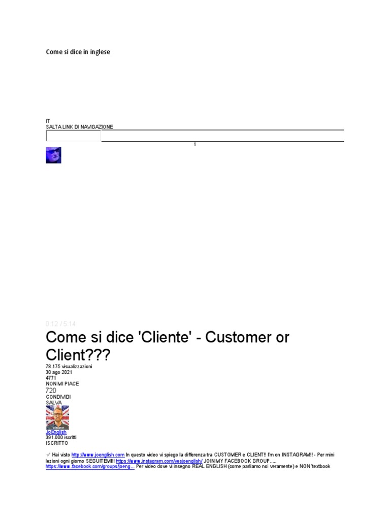 Come Si Dice in Inglese PDF