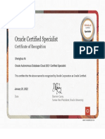 Oracle Autonomous Database Cloud 2021 Certified Specialist