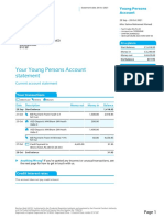 Young Person's bank statement summary
