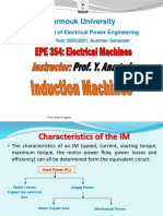 Yarmouk University Department of Electrical Power Engineering Characteristics of the IM